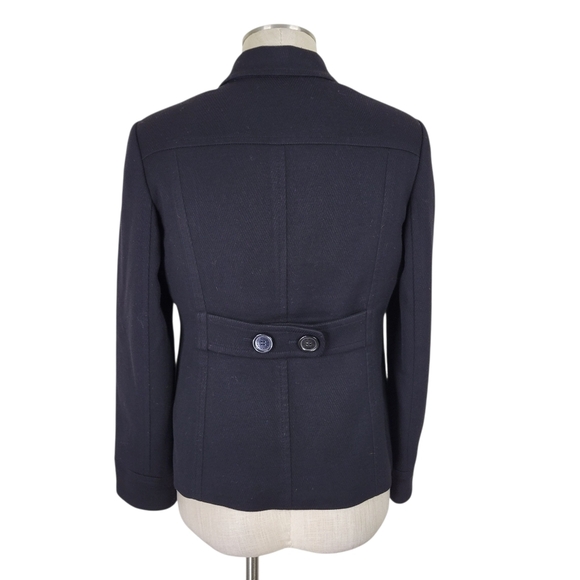 Kasper Blazer Women Size 8P Black Long Sleeve Pockets 4 Button Textured Lined - Picture 4 of 11